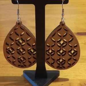 Chic Wooden Teardrop Earrings